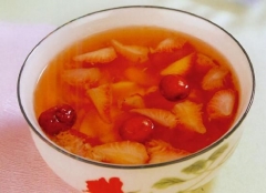 红合低脂露 原料有草莓 鲜百合 山楂片 湿马蹄粉