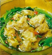 菠菜瘦肉馄饨 原料有馄饨 菠菜 生姜 香葱 枸杞