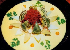 莲花鱼卷 原料有鱼茸 马乃司少司 调料