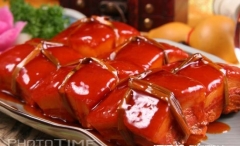 东坡肉 原料有猪小五花肉 青梗菜
